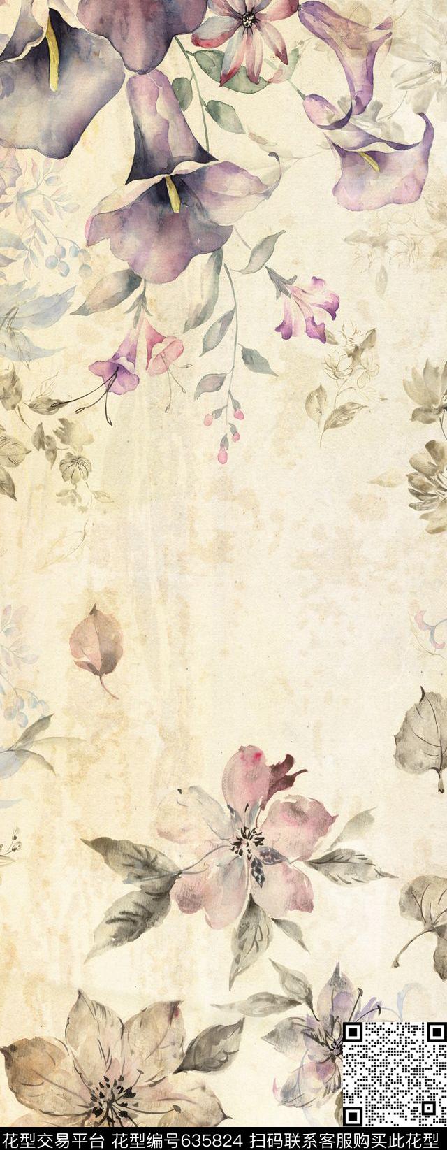 花朵花卉时尚数码印花华亿平台下载（图片编号: 635824） - 瓦栏（Walan）