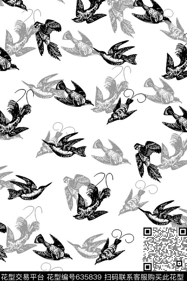 鸟休闲男装男装T恤传统印花华亿平台下载（图片编号: 635839） - 瓦栏（Walan）