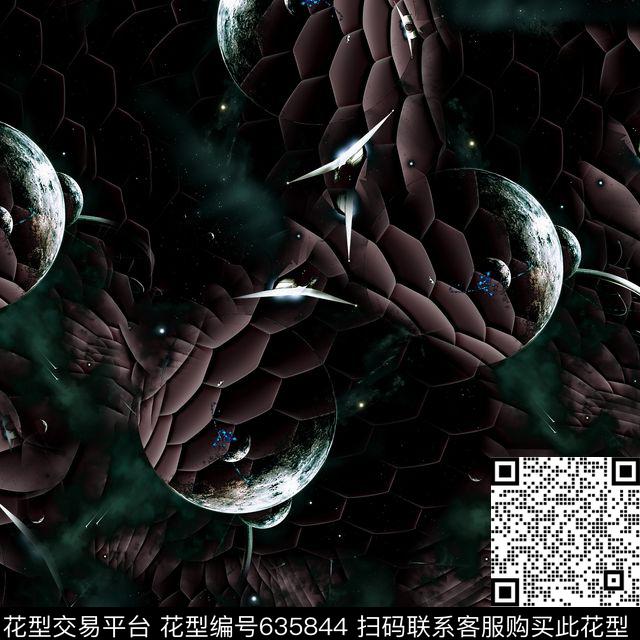 抽象纹理暗黑数码印花华亿平台下载（图片编号: 635844） - 瓦栏（Walan）