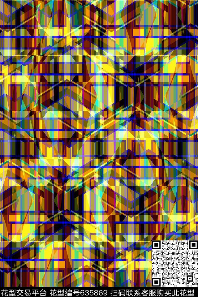 蓝色格子格子条纹苏格兰格传统印花华亿平台下载（图片编号: 635869） - 瓦栏（Walan）