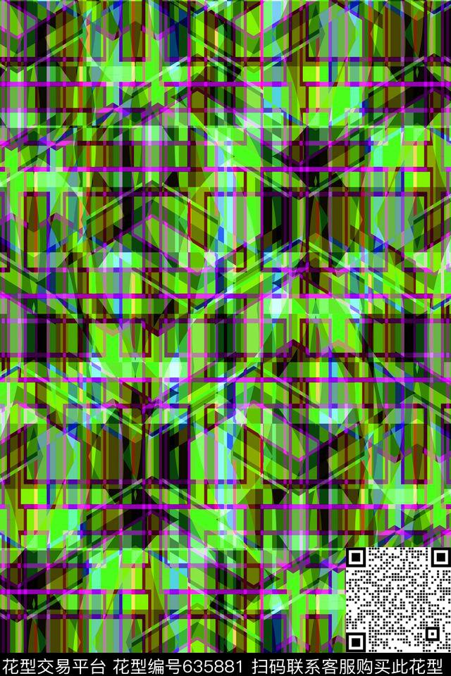 蓝色格子格子条纹苏格兰格传统印花华亿平台下载（图片编号: 635881） - 瓦栏（Walan）