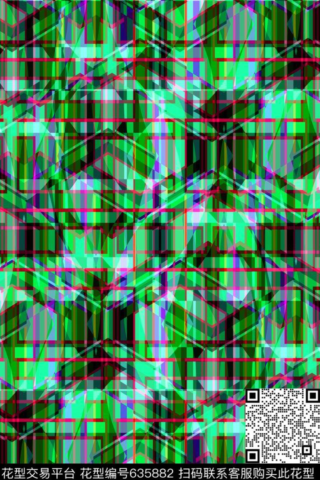 蓝色格子格子条纹苏格兰格传统印花华亿平台下载（图片编号: 635882） - 瓦栏（Walan）