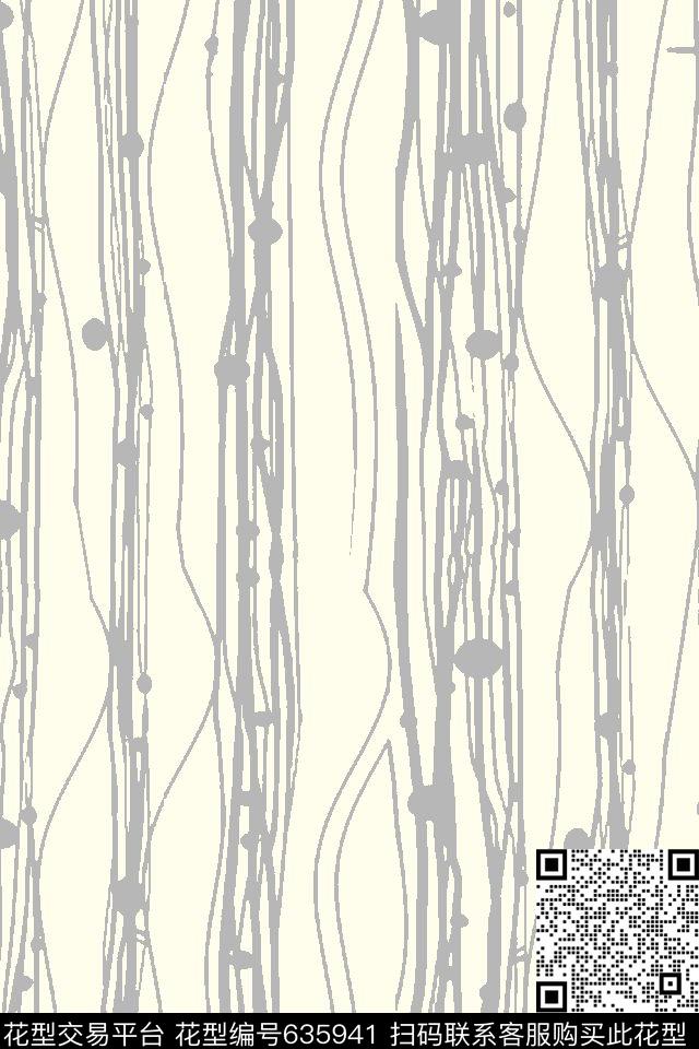 曲线波浪条纹竖条数码印花华亿平台下载（图片编号: 635941） - 瓦栏（Walan）