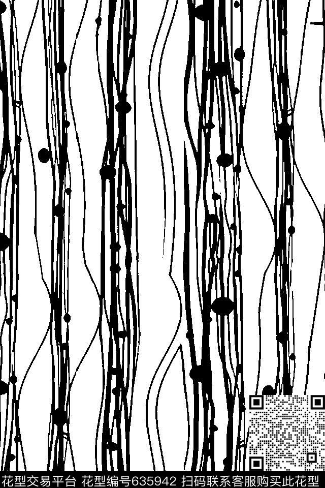 曲线波浪条纹竖条数码印花华亿平台下载（图片编号: 635942） - 瓦栏（Walan）