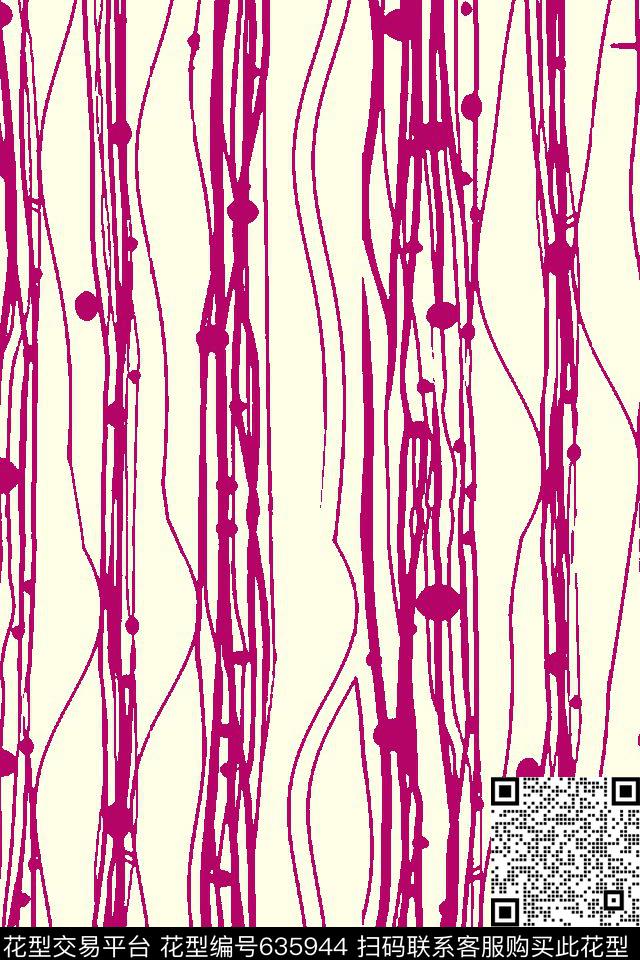 曲线波浪条纹竖条数码印花华亿平台下载（图片编号: 635944） - 瓦栏（Walan）