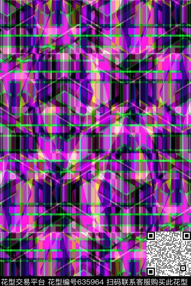 蓝色格子格子条纹苏格兰格传统印花华亿平台下载（图片编号: 635964） - 瓦栏（Walan）