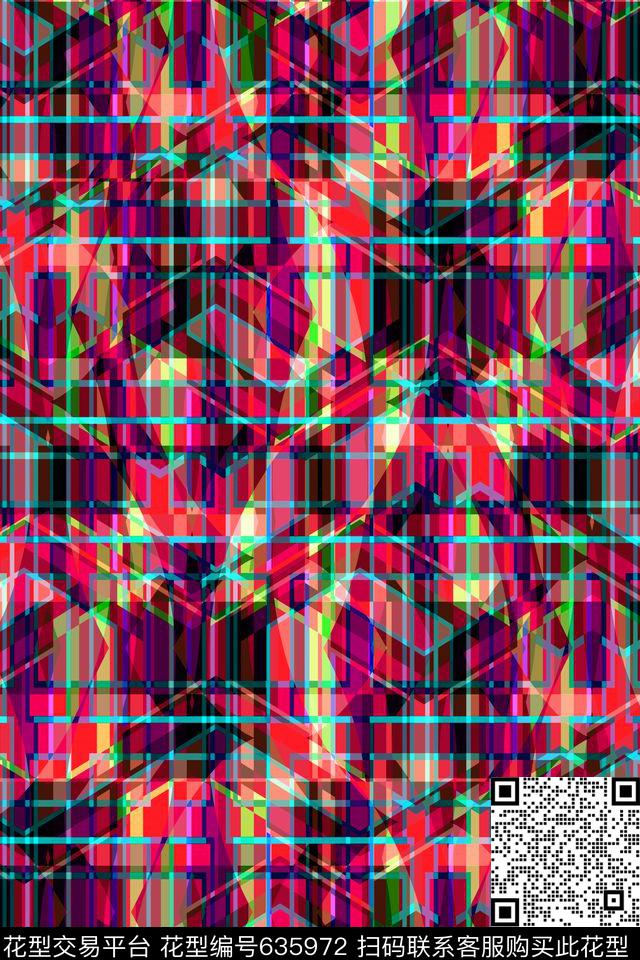 蓝色格子格子条纹苏格兰格传统印花华亿平台下载（图片编号: 635972） - 瓦栏（Walan）