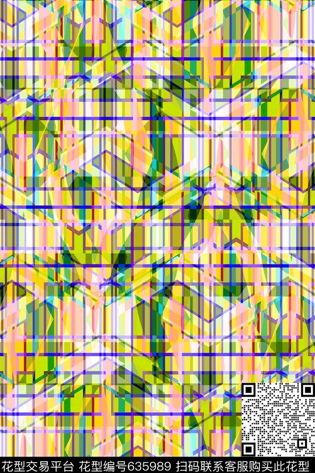 蓝色格子格子条纹苏格兰格传统印花华亿平台下载（图片编号: 635989） - 瓦栏（Walan）