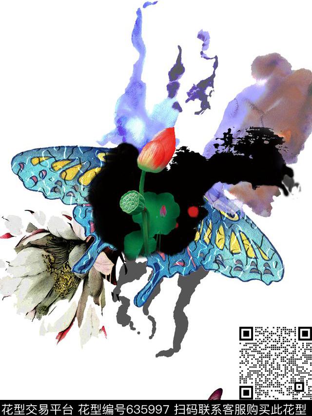 花卉纹理笔触数码印花华亿平台下载（图片编号: 635997） - 瓦栏（Walan）