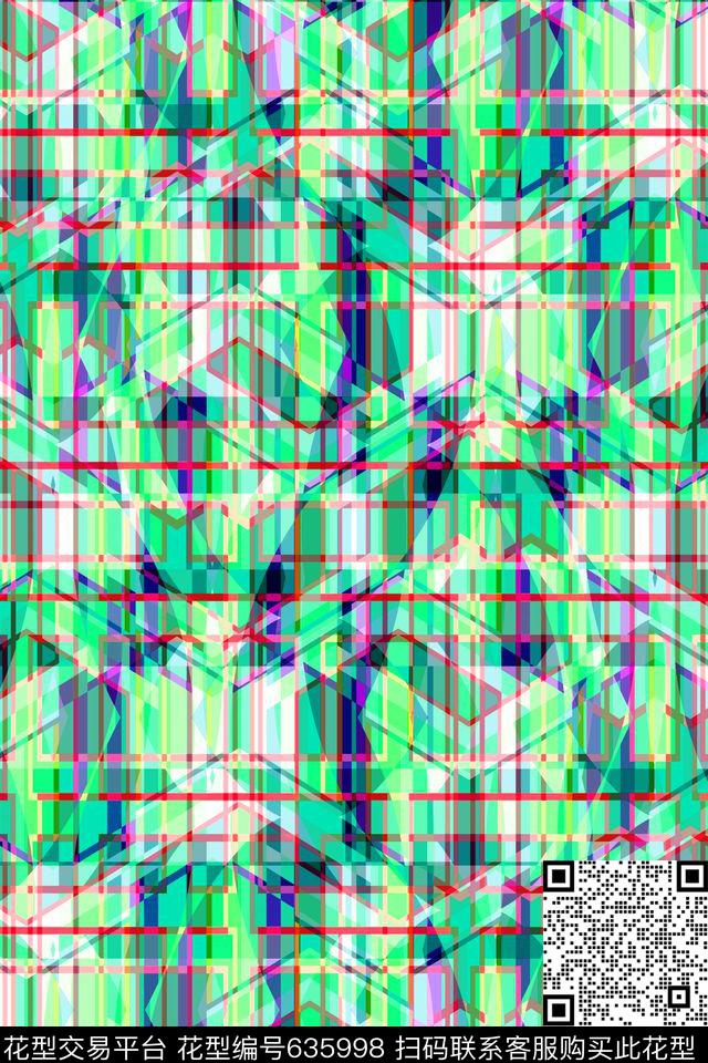 蓝色格子格子条纹苏格兰格传统印花华亿平台下载（图片编号: 635998） - 瓦栏（Walan）