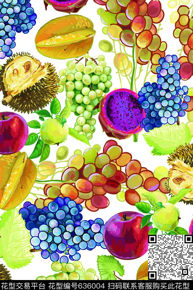 热带水果葡萄数码印花华亿平台下载（图片编号: 636004） - 瓦栏（Walan）