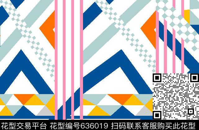 菱形条纹几何传统印花华亿平台下载（图片编号: 636019） - 瓦栏（Walan）