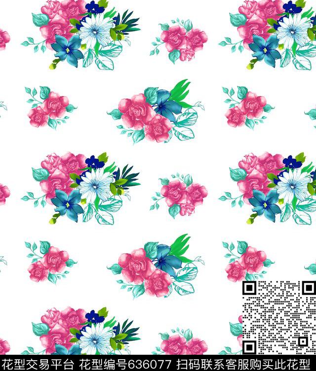 植物花叶传统印花华亿平台下载（图片编号: 636077） - 瓦栏（Walan）