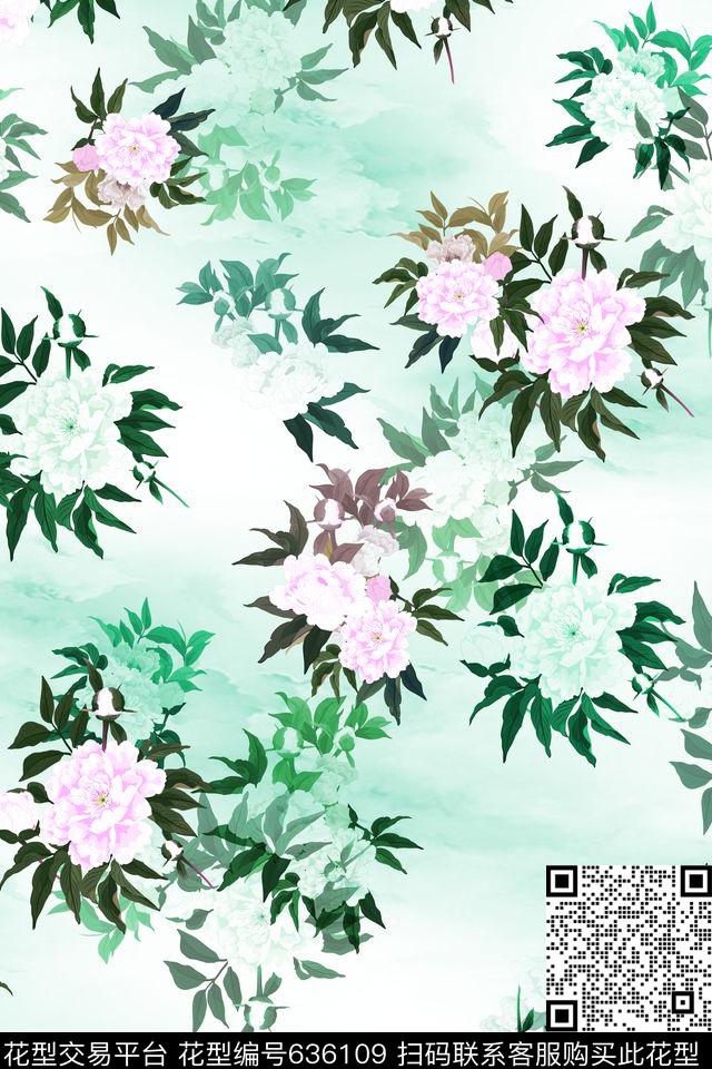L.D~中国风L.D~水彩L.D~花卉数码印花华亿平台下载（图片编号: 636109） - 瓦栏（Walan）