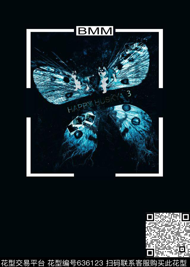 快乐哈士奇数码印花华亿平台下载（图片编号: 636123） - 瓦栏（Walan）