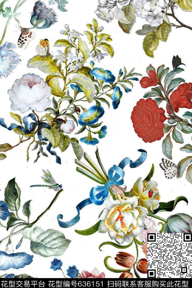 油画花卉碎花数码印花华亿平台下载（图片编号: 636151） - 瓦栏（Walan）
