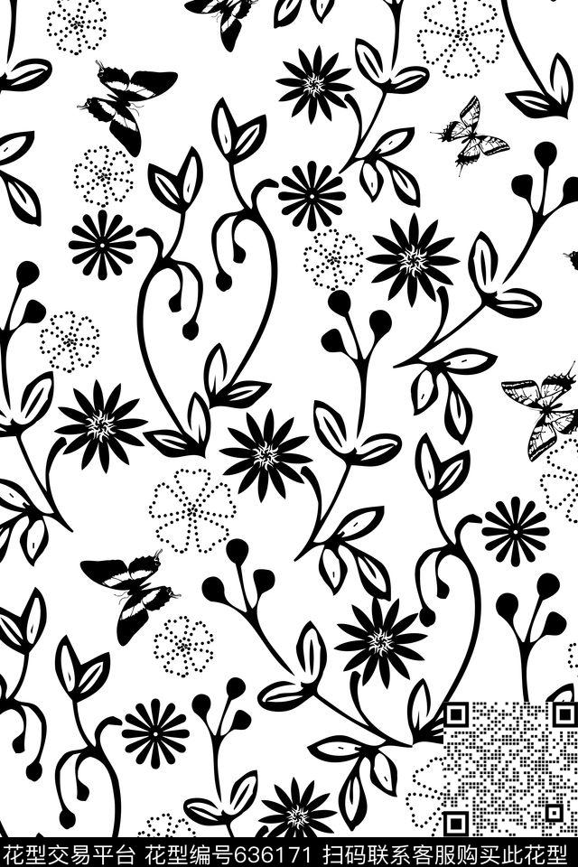 时尚潮流小碎花花朵印花华亿平台下载（图片编号: 636171） - 瓦栏（Walan）