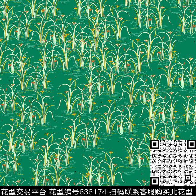 水仙花小碎花花朵数码印花华亿平台下载（图片编号: 636174） - 瓦栏（Walan）