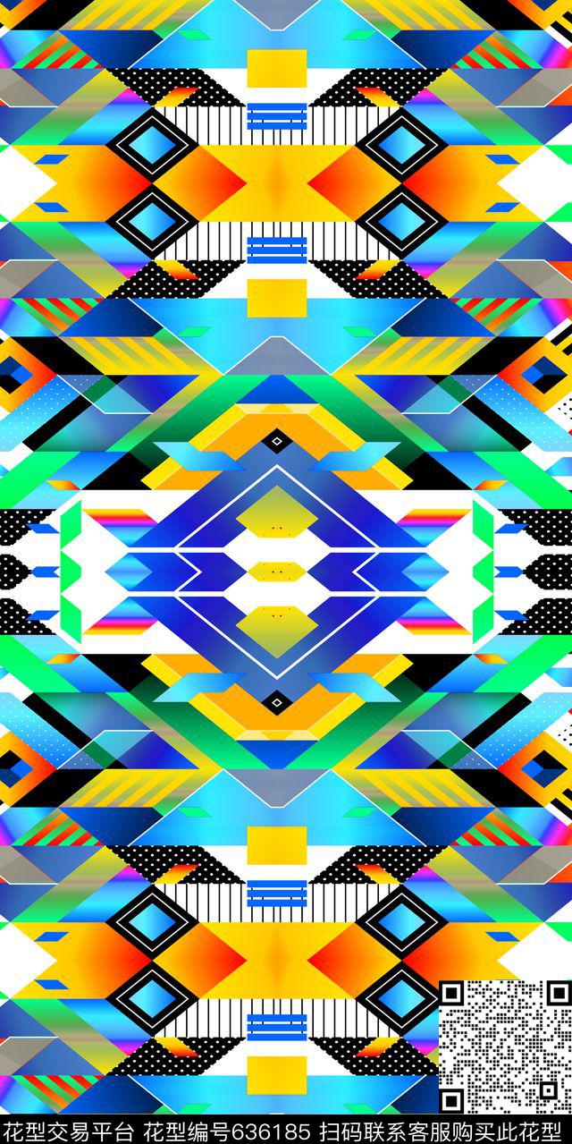 运动裤几何直筒裤数码印花华亿平台下载（图片编号: 636185） - 瓦栏（Walan）