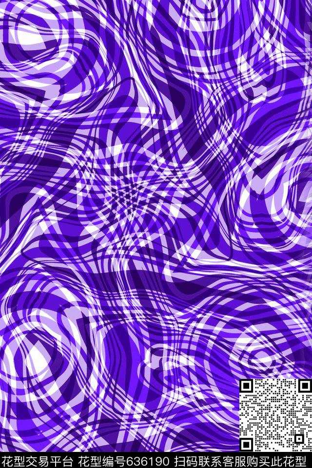 曲线波浪条纹细条纹传统印花华亿平台下载（图片编号: 636190） - 瓦栏（Walan）