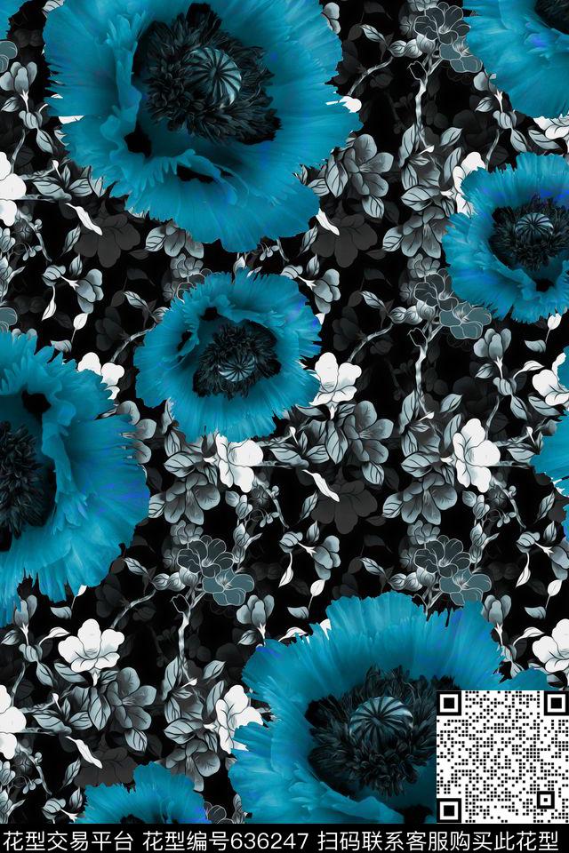 罂粟花拉丁花卉女装数码印花华亿平台下载（图片编号: 636247） - 瓦栏（Walan）