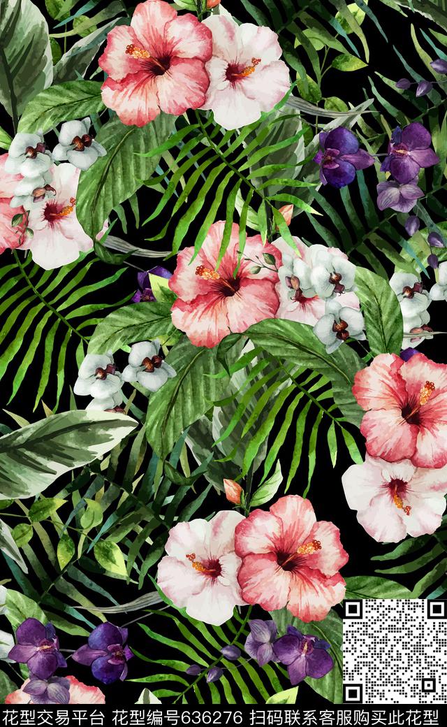 泳装数码印花热带雨林印花华亿平台下载（图片编号: 636276） - 瓦栏（Walan）