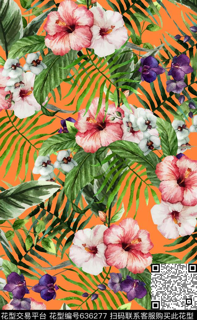 泳装数码印花热带雨林印花华亿平台下载（图片编号: 636277） - 瓦栏（Walan）
