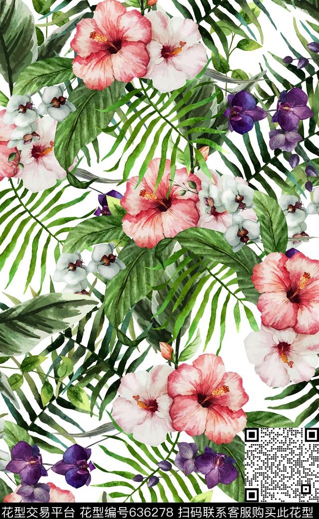 泳装数码印花热带雨林印花华亿平台下载（图片编号: 636278） - 瓦栏（Walan）