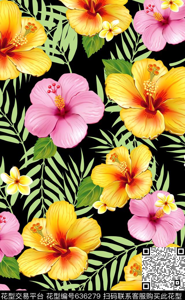 花卉比基尼热带花卉数码印花华亿平台下载（图片编号: 636279） - 瓦栏（Walan）