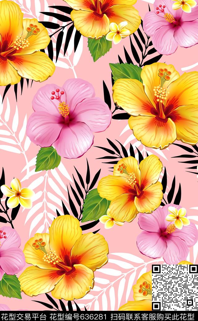 花卉比基尼热带花卉数码印花华亿平台下载（图片编号: 636281） - 瓦栏（Walan）