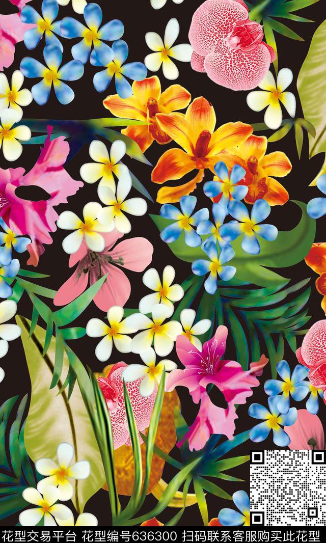 花瓣原创花朵数码印花华亿平台下载（图片编号: 636300） - 瓦栏（Walan）