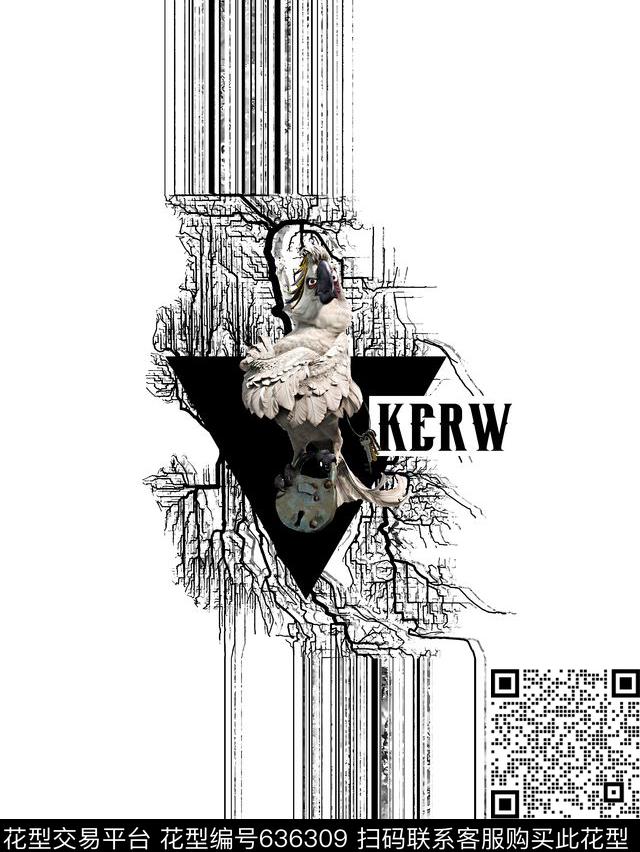 鸟树枝男装T恤数码印花华亿平台下载（图片编号: 636309） - 瓦栏（Walan）