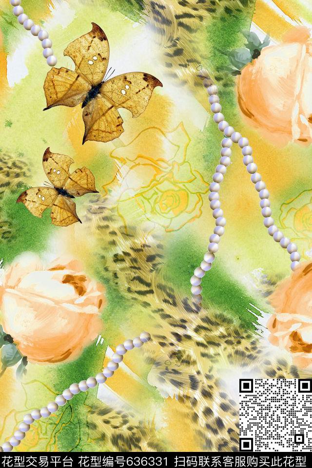 玫瑰流行时尚花卉数码印花华亿平台下载（图片编号: 636331） - 瓦栏（Walan）