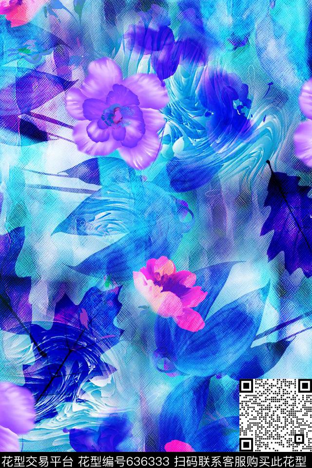 面料连衣裙流行时尚数码印花华亿平台下载（图片编号: 636333） - 瓦栏（Walan）