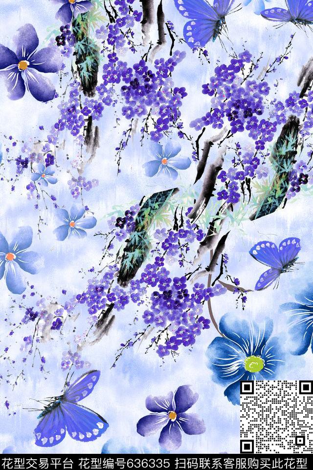 水彩背景流行时尚连衣裙数码印花华亿平台下载（图片编号: 636335） - 瓦栏（Walan）