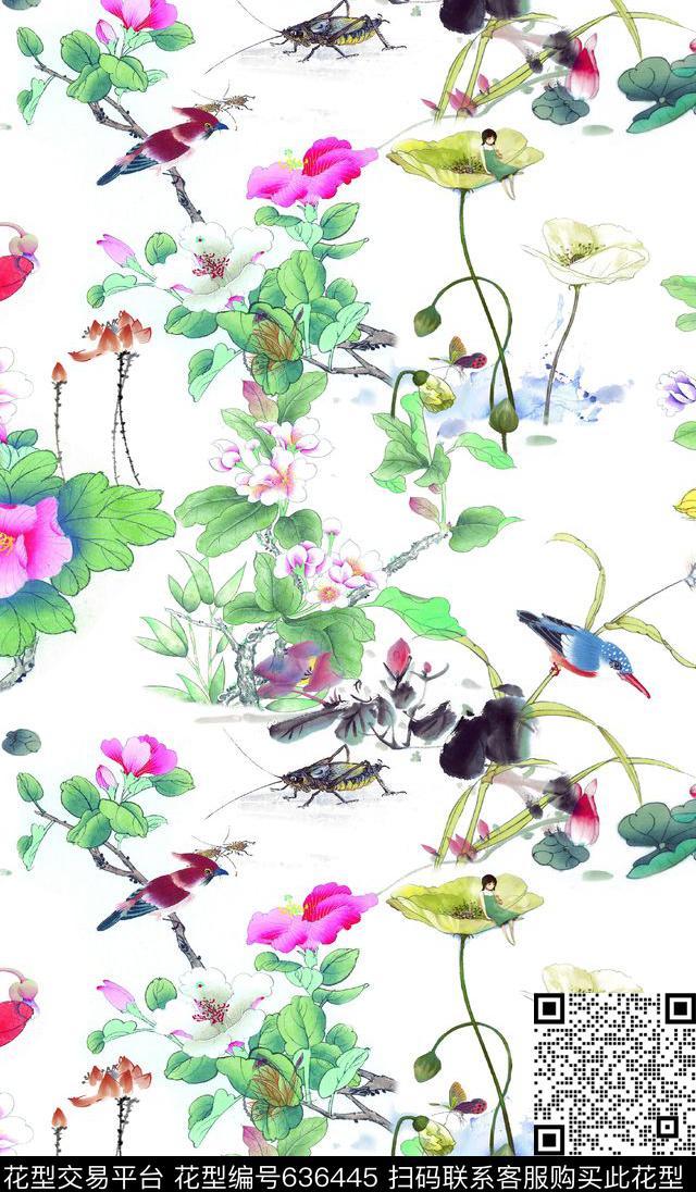 花朵花卉清新花卉数码印花华亿平台下载（图片编号: 636445） - 瓦栏（Walan）