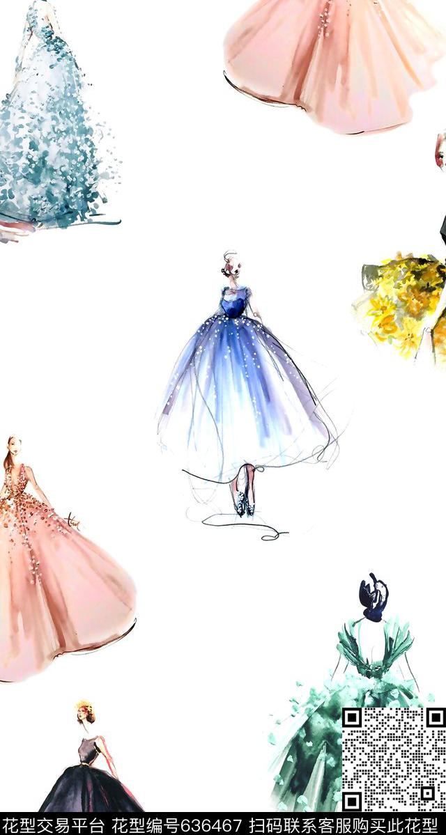 花卉国外手绘花卉复古花鸟数码印花华亿平台下载（图片编号: 636467） - 瓦栏（Walan）