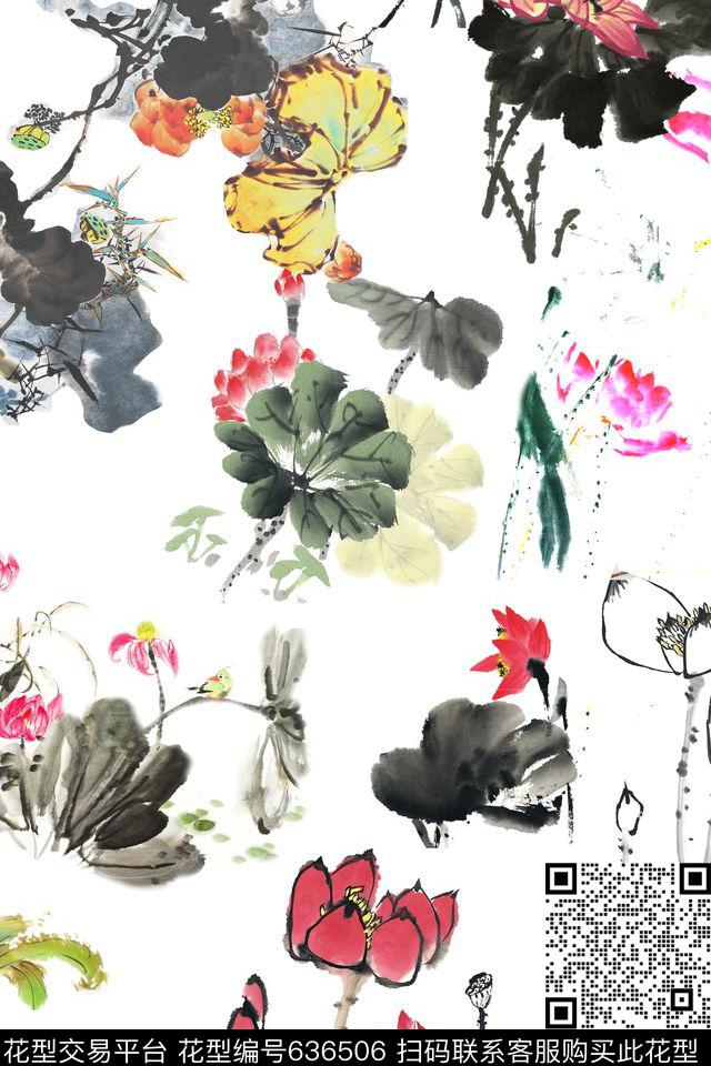 花朵花卉清新花卉传统印花华亿平台下载（图片编号: 636506） - 瓦栏（Walan）