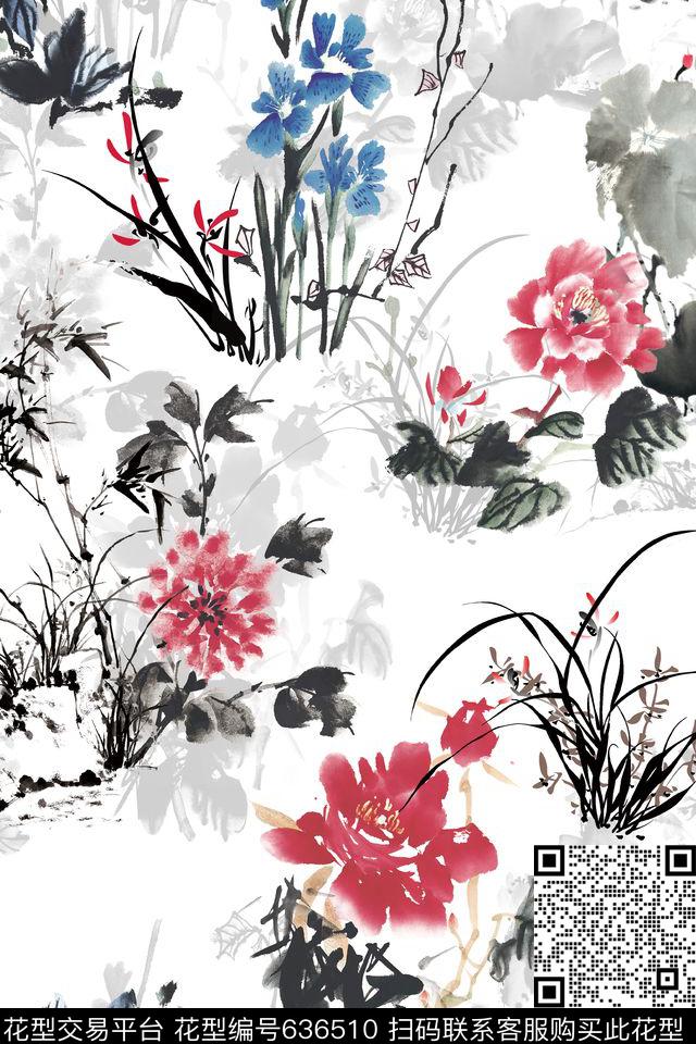 花朵花卉清新花卉传统印花华亿平台下载（图片编号: 636510） - 瓦栏（Walan）