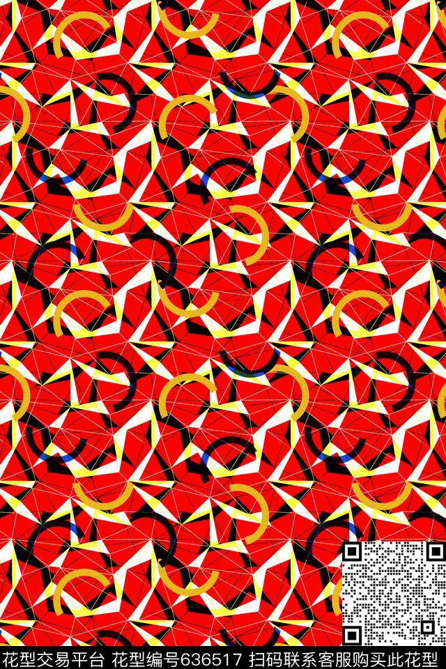 不规则几何方格菱形传统印花华亿平台下载（图片编号: 636517） - 瓦栏（Walan）