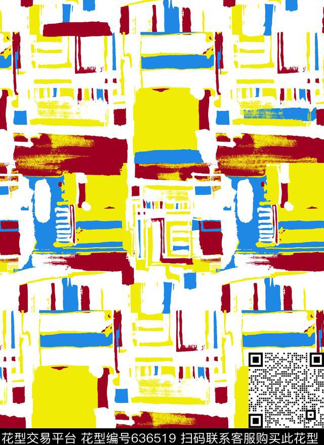 不规则几何方格菱形传统印花华亿平台下载（图片编号: 636519） - 瓦栏（Walan）