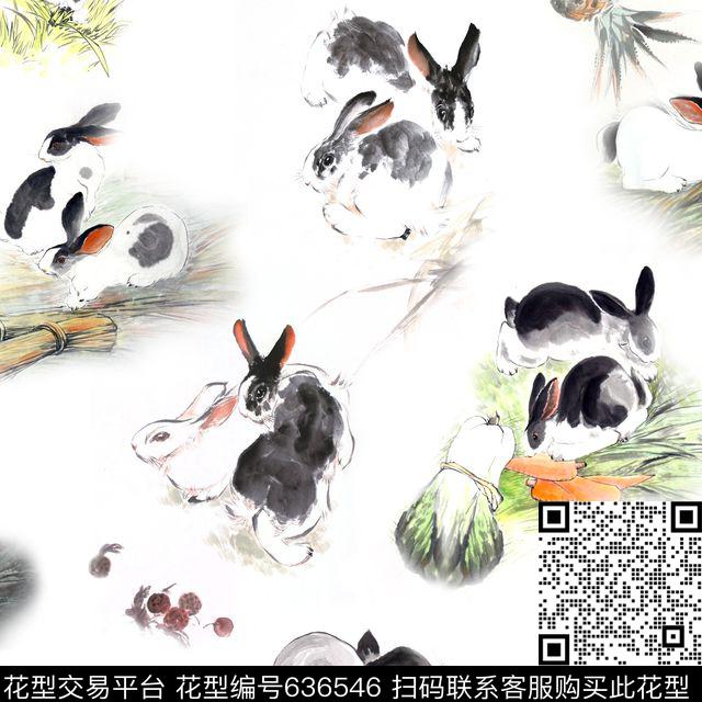 此华亿平台为1/2跳接水墨民族风数码印花华亿平台下载（图片编号: 636546） - 瓦栏（Walan）