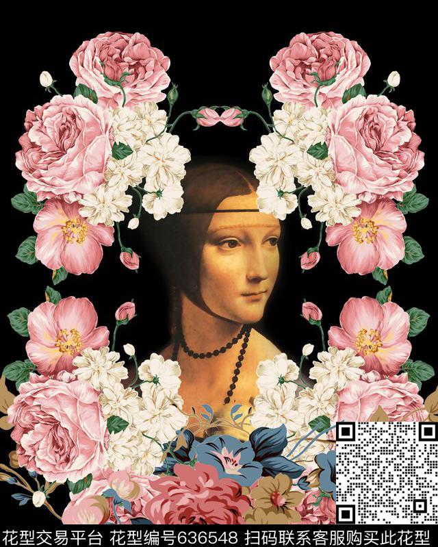 花卉人物名画数码印花华亿平台下载（图片编号: 636548） - 瓦栏（Walan）