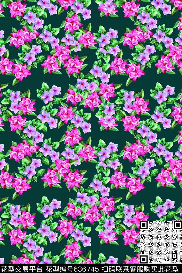 romantic2017flowers数码印花华亿平台下载（图片编号: 636745） - 瓦栏（Walan）