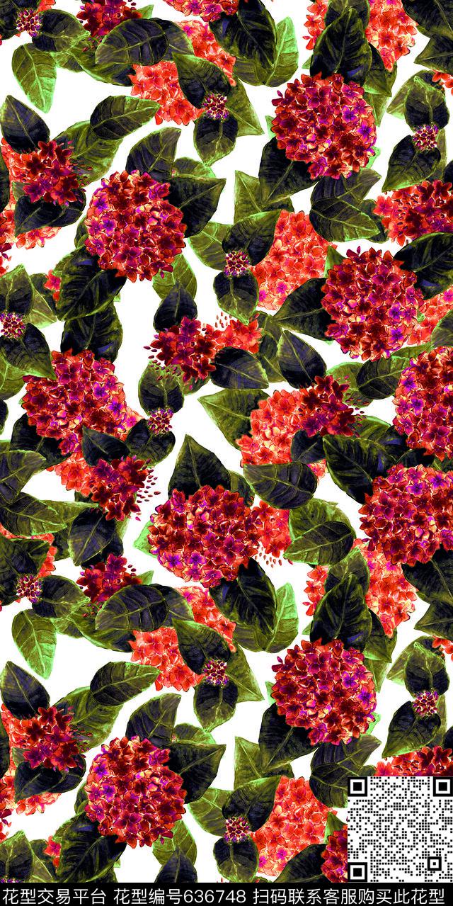romanticwatercolorflowers数码印花华亿平台下载（图片编号: 636748） - 瓦栏（Walan）