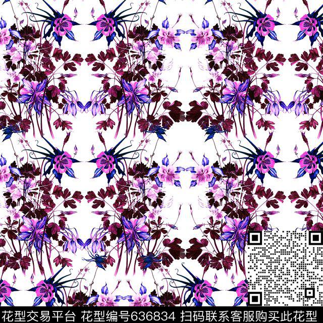 小碎花花朵花卉数码印花华亿平台下载（图片编号: 636834） - 瓦栏（Walan）