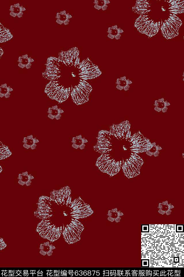 花朵花卉传统印花华亿平台下载（图片编号: 636875） - 瓦栏（Walan）