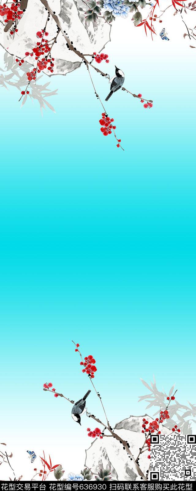 花鸟花朵花卉数码印花华亿平台下载（图片编号: 636930） - 瓦栏（Walan）