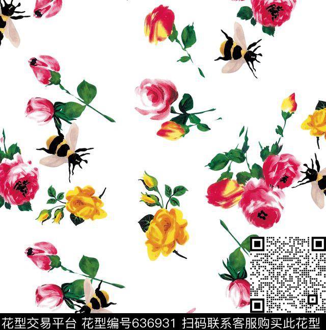 玫瑰花红玫瑰花朵数码印花华亿平台下载（图片编号: 636931） - 瓦栏（Walan）