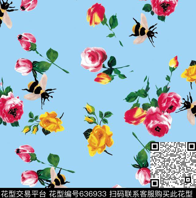 玫瑰花红玫瑰花朵数码印花华亿平台下载（图片编号: 636933） - 瓦栏（Walan）